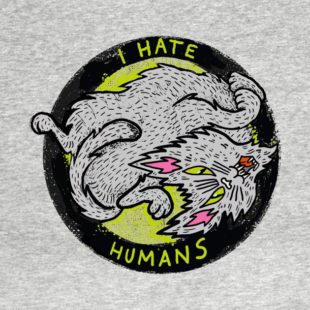 Stray Cat I Hate Humans slogan Pisittu Aresti - by Miskel Design by miskel